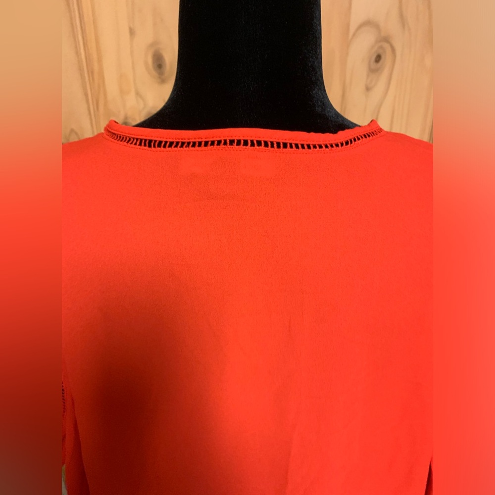 Zac & Rachel Orange Ruffled Short Sleeve Blouse - Picture 4 of 5